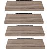 EUGAD Set di 4 Mensole da Muro, Noce Chiaro, 60cm, in Legno MDF, Librerie Scaffale da Parete Portaoggetti, Stile rétro, Mensole Sospese Decorative per Salotto Cucina Corridoio