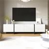 Moimhear 190 x 35 x 45 cm, 3 ante, 2 cassetti, bianco con venature del legno (bianco + nero)