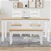 Generico Tavolo da Pranzo Panama Bianco 160x80x75 cm Legno Massello Pino,Tavoli da Cucina e Sala da Pranzo