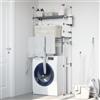 Generico Scaffale per Lavatrice 77x52x192 cm in Alluminio,Ganci e Porta Abiti