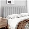 Songella Copri Testiera Letto Strisce Verticali Copertura Testiera Letto Vellutato Morbido Rivestimento per Camera da Letto Testiere Grigio Chiaro 120cm