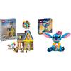 LEGO Disney Stitch, Gioco per Bambini e Bambine da 9 Anni in su & Disney e Pixar Casa di "Up", Modellino da Costruire con Palloncini e Figure di Carl
