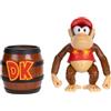 Nintendo Action Figure Diddy Kong 10 cm, ufficiale Jakks Pacific, 13 punti di articolazione, include accessorio barile, ideale per collezionisti di videogiochi e fan Donkey Kong