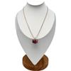 stylen Collana con Ciondolo Bocciolo di Rosa Magenta Naturale in Resina, Catena Acciaio Inossidabile 44,5 cm + 5 cm, Gioiello Artigianale Estivo, Regalo Donna, Compleanno, Anniversario.