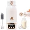 JOLLY MINO Scaldabiberon Portatile Senza Fili 500ml, Acciaio Inox, Temperatura Regolabile 35-55°C, Acqua e Latte Materno, Viaggio/Auto/Notte, Spazzolino Incluso, Design Dorato Premium