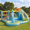 NuvlaGu Hüpfburg, Parco acquatico con acquascivolo e piscina, gonfiabile, per giardino all'aperto, parco giochi acquatici con ventilatore, grande giocattolo gonfiabile per bambini (430 x 390 x 210 cm)