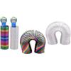 Ferro Stars Piuma metallica, 15 cm, giocattolo a spirale arcobaleno, spirale colorata, piuma Slinky, molla per scale, giocattolo antistress, 2 colori assortiti