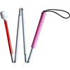VISIONU Alluminio Bastone Bianco Pieghevole Per Non Vedenti 4 Sezioni e Punta Roller (115 cm, Rosa Impugnatura)