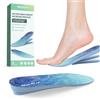 Welnove Solette rialzanti per donne e uomini-Solette regolabili a 3 strati Welnove per dismetria, dolore al tallone, sperone calcaneare, tendinite achillea - Design a 3/4 di lunghezza talloniera (S, 0.6-1'')