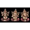 Ganesha insieme di Figure - Non Böses Elefanti Trio - Hindu Buddha Stile H 9,5