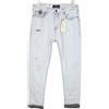 Scotch & Soda Dean Uomo Jeans W32/L32 Invecchiato Toppa Blu Stretch Loose Conico