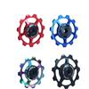 VIRELLO Lega di alluminioPuleggia deragliatore posteriore, guida cuscinetti in ceramicaRuotaperRoadMountainBike,11-17TWheel,Nero
