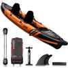SKINHAWK Prestige Orange Kayak Set 400 - Gommone - Canoa - 400 x 96 cm - Kayak per 2 persone (set con pagaia in fibra di vetro)