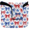 GuoChe Mallet Putter Cover Chiusura Magnetica Regali Golf per la maggior parte delle marche Impermeabile PU Pelle Rosso Bianco & Blu Fiocchi Patriottici 4 luglio Festa