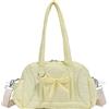 Generico Elegante borsa a tracolla spaziosa con fiocco per donna per lavoro e uso quotidiano (Yellow One Size)