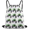 Generic Colorful Motorcycle White Green Dirt Bike Borsa Sportiva Borse Stringa Regolabile per Uomo Shopping Spiaggia Tasche Coulisse 36X42Cm