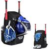 Generisch Borsa da baseball, grande zaino leggero con scomparto per scarpe, borsa per racchette da softball, in tessuto Oxford, con gancio regolabile per recinzione, per adolescenti, sport, scuola, giochi