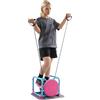 lalaleny Stepper multifunzione con sedile, mini stepper sportivo per casa, fitness idraulico, con bande di resistenza, indicatore LED, allenamento per tutto il corpo (blu, rosa)