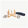 Uber Games Lancio ad anelli - 100 x 100 cm - Gioco gigante per il giardino - Legno duro Eco - Prodotto India - Design India - in borsa - Completo di gambe in legno alte 57 cm