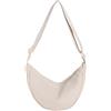 Generico Borsa a tracolla in cordoncino di cordoncino tinta unita alla da donna Borsa per gnocchi Borsa leggera sotto le ascelle Borsa a spalla singola in tela (Beige One Size)