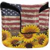 GuoChe Mallet Putter Head Cover Chiusura Magnetica Putter Headcover per la maggior parte delle marche Impermeabile PU Pelle America Girasoli USA Bandiera