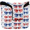 GuoChe Mallet - Copertura magnetica per putter, regalo per mazze e mazze quadrate in pelle PU con fiocchi rossi bianchi e blu, nastri patriottici, festa del 4 luglio
