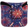 GuoChe Copritesta per putter, con chiusura magnetica, per uomini e donne, impermeabile, in pelle PU, motivo fuochi d'artificio per 4 luglio