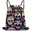 Generic Sugar Skull Borsa Sportiva Sacca da Palestra Moda Stringa per Vacanze Uomo Viaggi Borsa Coulisse 36X42Cm