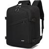 KONO Zaino Ryanair 40x30x20, Zaino da Viaggio e Bagaglio a Mano per Aereo, Zaino Porta PC con Apertura a 180° per Wizz Air e EasyJet (40 x 30 x 20 cm, Nero)