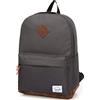 VASCHY Zaino Uomo, Zaino Donna Casual Zaino Scuola Superiore Zaino Università Vintage Zaino Classico Impermeabile Zaino porta PC 15.6 Pollici Zaino da Viaggio Lavoro Grigio