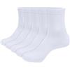 KOOOGEAR 5 paia di calzini da uomo in bambù, morbidi, casual, senza cuciture, assorbono l'umidità, traspiranti, taglia 40-46, 5 paia, colore bianco, 7-11