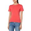 Champion Legacy Icons Tonal Logo W - Soft Cotton 1x1 Rib S/S Crewneck T-Shirt, Rosso Corallo, S Donna SS24
