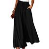 XFSRG Pantaloni Donna Estivi Larghi Eleganti in Lino Nero Moda Casual per Tutte Le Occasioni(XL)
