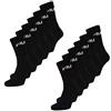 FILA, 12 paia di calze corte sport in cotone spugna. NERO 43/46