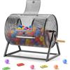 VEVOR Tamburo per Biglietti della Lotteria 410 x 302 mm, Tamburo Girevole per Lotteria con Maniglia Rinforzata Base Triangolare, capacità 5000 Biglietti o 200 Palline, Colore Nero, per Feste e Giochi