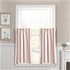 Lush Decor Farmhouse Stripe - Tenda da cucina in cotone riciclato tinto in filo, 73,7 cm di lunghezza x 91,4 cm, colore: Rosso