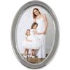Lawrence Frames Cornice portafoto ovale in metallo argentato, 10 x 15 cm, design con bordo con perline
