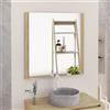 Baikal Specchio da bagno, specchio con lato in legno. Opzione con e senza LED. Stili che si adattano al bagno o a qualsiasi stanza della casa. 90 x 80 cm Laterale Legno Nature