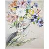 GILDE Quadro donna con cappello di fiori (lunghezza x larghezza x altezza): 3 x 80 x 100 cm, colore crema, grigio, fiori colorati, su tela