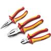 SATA ST09261SJ - Set di pinze isolate VDE, 20 cm di guardalinee e becco lungo 15,2 cm di diagonale e lungo con manici verdi e corpi in acciaio al cromo vanadio