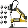 Generic Maschiatrice elettrica, Maschio universale a 360 gradi, Pinze per rubinetto M6-16, braccio da 1000 mm, controllo CNC touch screen, 8 pinze per acciaio e alluminio