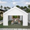 Luscriate Tenda per garage, 4 x 6 m, resistente all'inverno, tenda per auto, con cancelli arrotolabili separati anteriore e posteriore, tenda per feste per stoccaggio e attività all'aperto (bianco, 4 x 6 m)