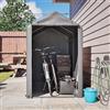 EGBHDSFT Garage per biciclette 187x100x160 cm Struttura in acciaio nero verniciato a polvere tenda meteo-resistente con telone PE grigio scuro per biciclette e attrezzi da giardino - ideale per balcone