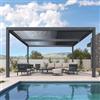 PURPLE LEAF Pergola Bioclimatica 4,6 x 3,3 m Pergolato da Giardino Lame Orientabili Area 15,18 m² Gazebo Pergola Alluminio per Patio Terrazza Esterno, Grigio