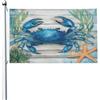 Mexpekil Bandiere di corallo con granchio blu acquerello, 1,5 x 0,9 m, con occhielli, bandiera per festival su entrambi i lati, striscione decorativo per esterni, per la Coppa del Mondo di calcio