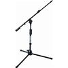 QUIK LOK - A/306 BK, ASTA MICROFONICA bassa a giraffa telescopica con base IN‑SYNC