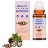 DSuoJianYng Roll-on in quarzo rosa con olio di ricino biologico, olio di ricino naturale spremuto a freddo, trattamento idratante profondo per la pelle, texture rinfrescante non grassa, per tutti i tipi di pelle