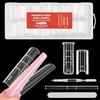 BBEUU 256 Pezzi Sandwich Dual Form, 16 Misure, Con Pennello 2-In-1 Per Unghie e Lima, Per Polygel, Builder Gel e Acrygel, Salone e Fai Da Te, Per Principianti(Mandorla)