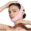 Geruicee Maschera V Facciale Riutilizzabile,V Fascia Lifting Mentoniera Antirughe,Riduttore Doppio Mento con Effetto Snellente Viso,Fascia Reggente per Rassodare il Contorno Viso e Mento,Pink