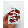 WonderCat LONDON Fermaglio per capelli a forma di fragola Z4CLISTR - 4 pezzi in metallo, dimensioni 5 cm, per ragazze e bambini unisex